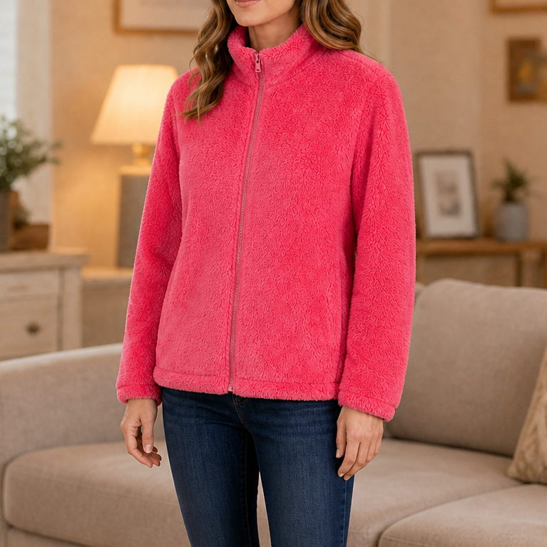 Velora – Plush Fleece Stand-Collar Jacket
