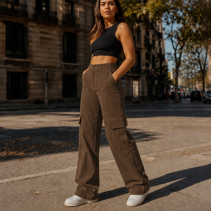Silhoette – High-Waisted Straight-Leg Cargo Pants