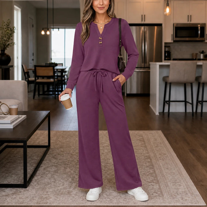 Wearbella – Coordinated Top And Pants Lounge Set
