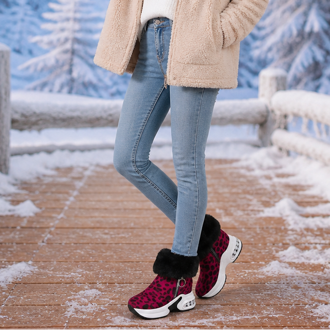 CozyLift – Plush-Cuff Zip-Up Ankle Boots