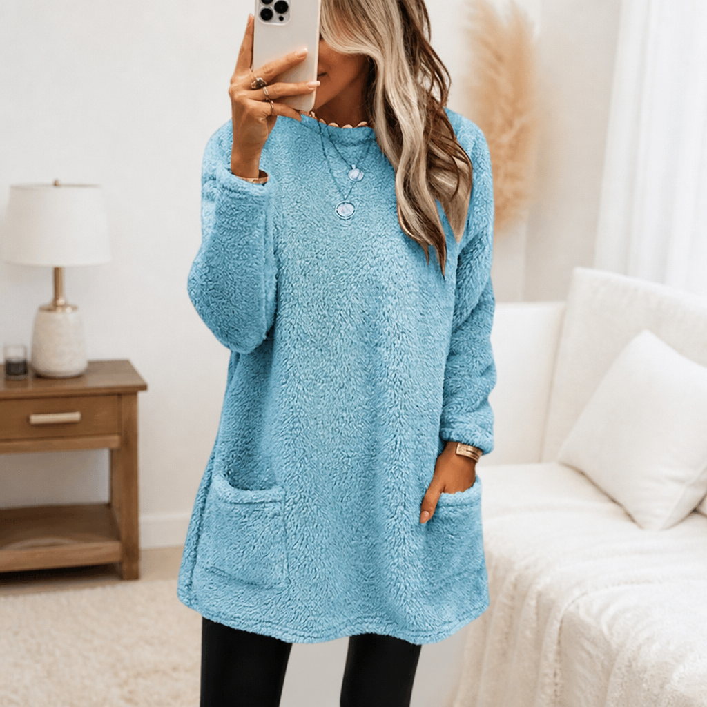 Coreheat – Brushed Fleece-Lined Longline Tunic Top