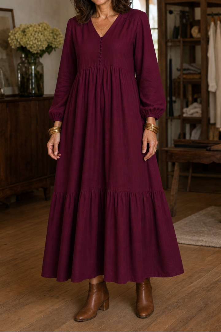Wearbella – Relaxed V-Neck Flowy Maxi Dress