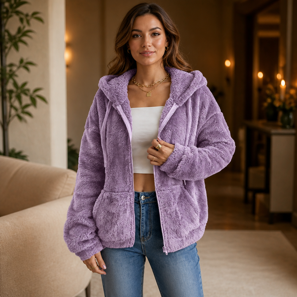 Cloudhug – Hooded Plush Zip-Up Jacket