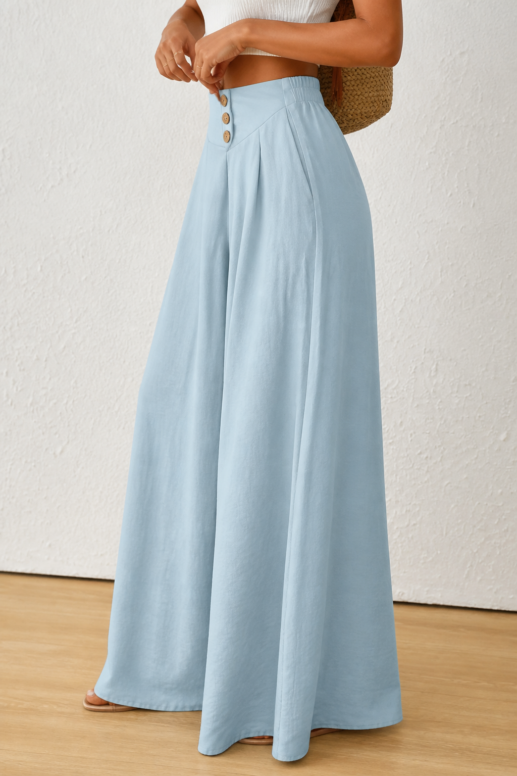Draperie – High-Waisted Pleated Wide-Leg Trousers