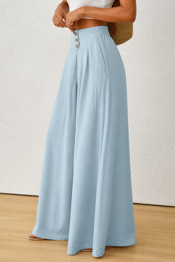 Draperie – High-Waisted Pleated Wide-Leg Trousers