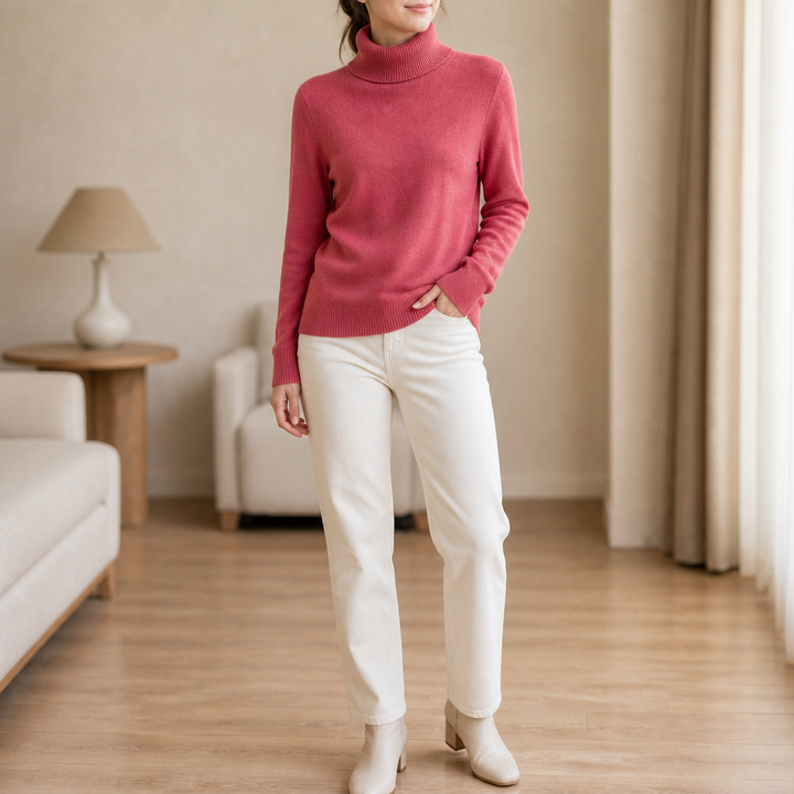 Veluna – Fleece-Lined Turtleneck Sweater