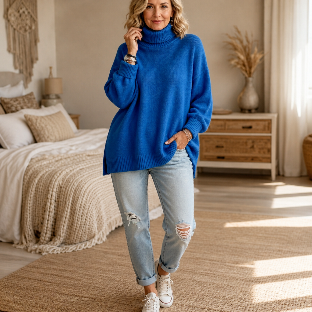 Rowelle – Ribbed Oversized Roll-Neck Sweater