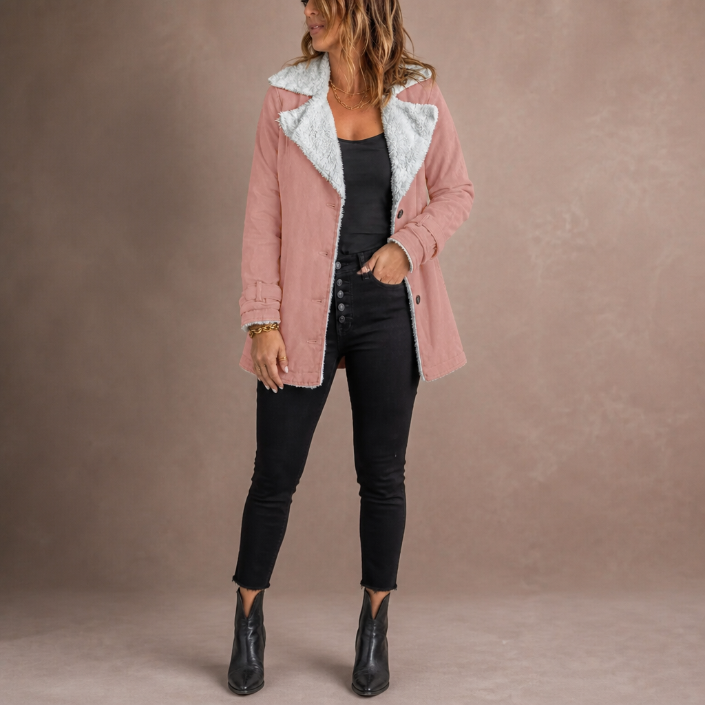 Suede-Finish Lapel Jacket