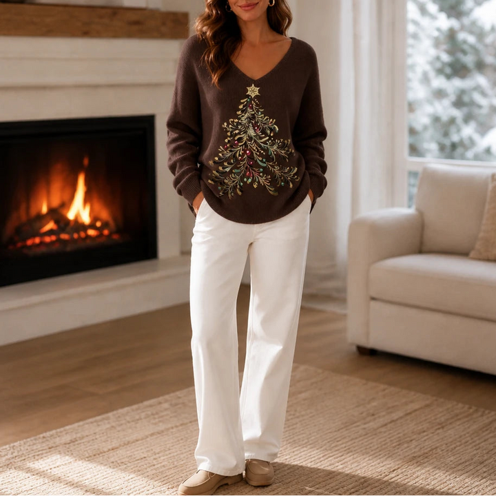 Tinsel & Timber – Christmas Tree Graphic Sweater