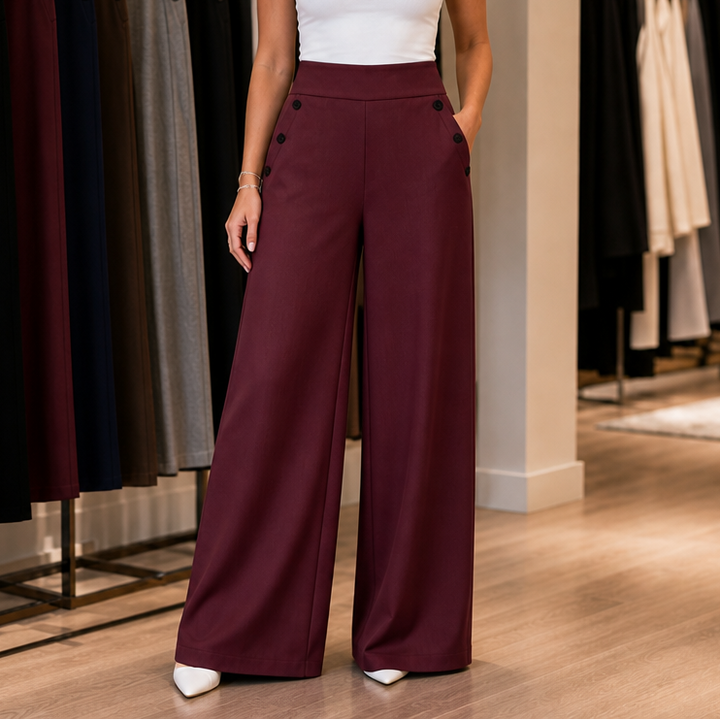Highline – Sailor-Button Wide-Leg Trousers
