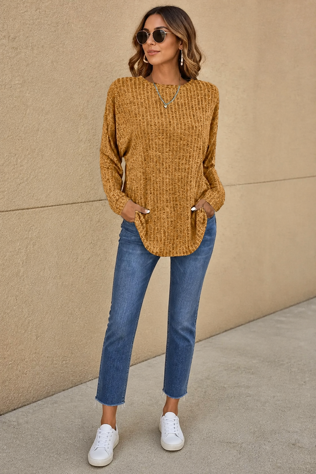 Overhang – Exposed-Seam Oversized Crew Neck Sweater