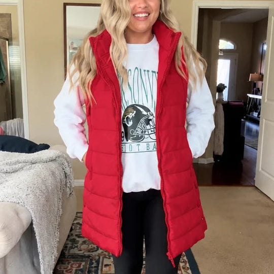 Coverelle – Long Hooded Puffer Vest