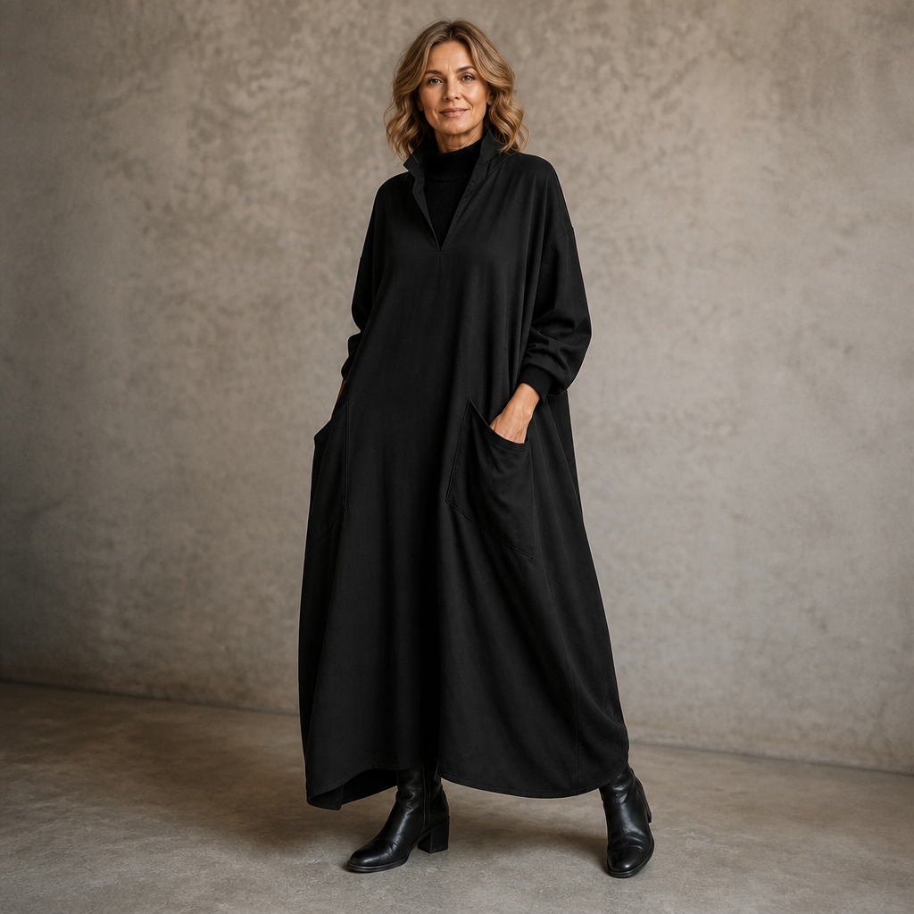 Wearbella – Cocoon Taper Mock Neck Midi Dress