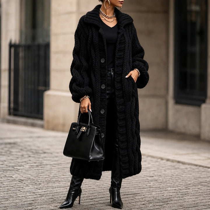 Cablehaven – Oversized Cable-Knit Long Cardigan