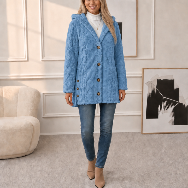 Wearbella – Diamond Jacquard Plush Hooded Coat