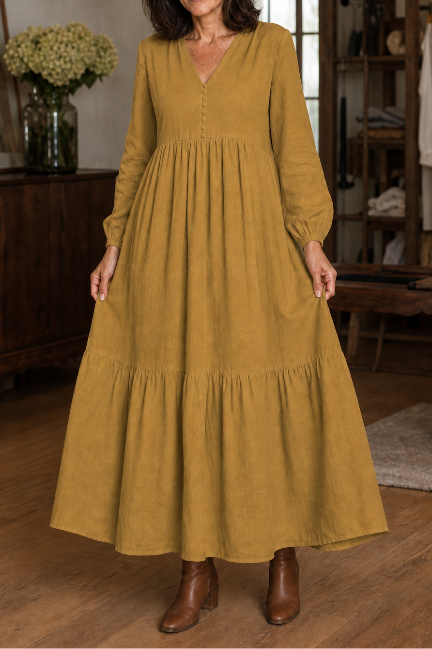 Wearbella – Relaxed V-Neck Flowy Maxi Dress