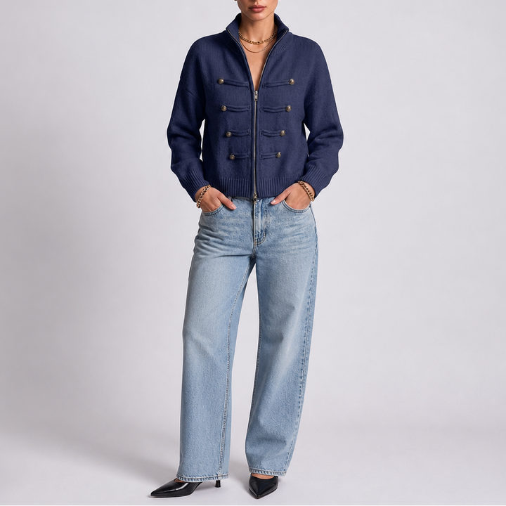 Wearbella – Hussar Knot-Detail Zip Cardigan