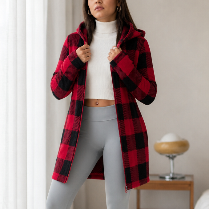 Checkhaven – Buffalo Check Hooded Zip Jacket