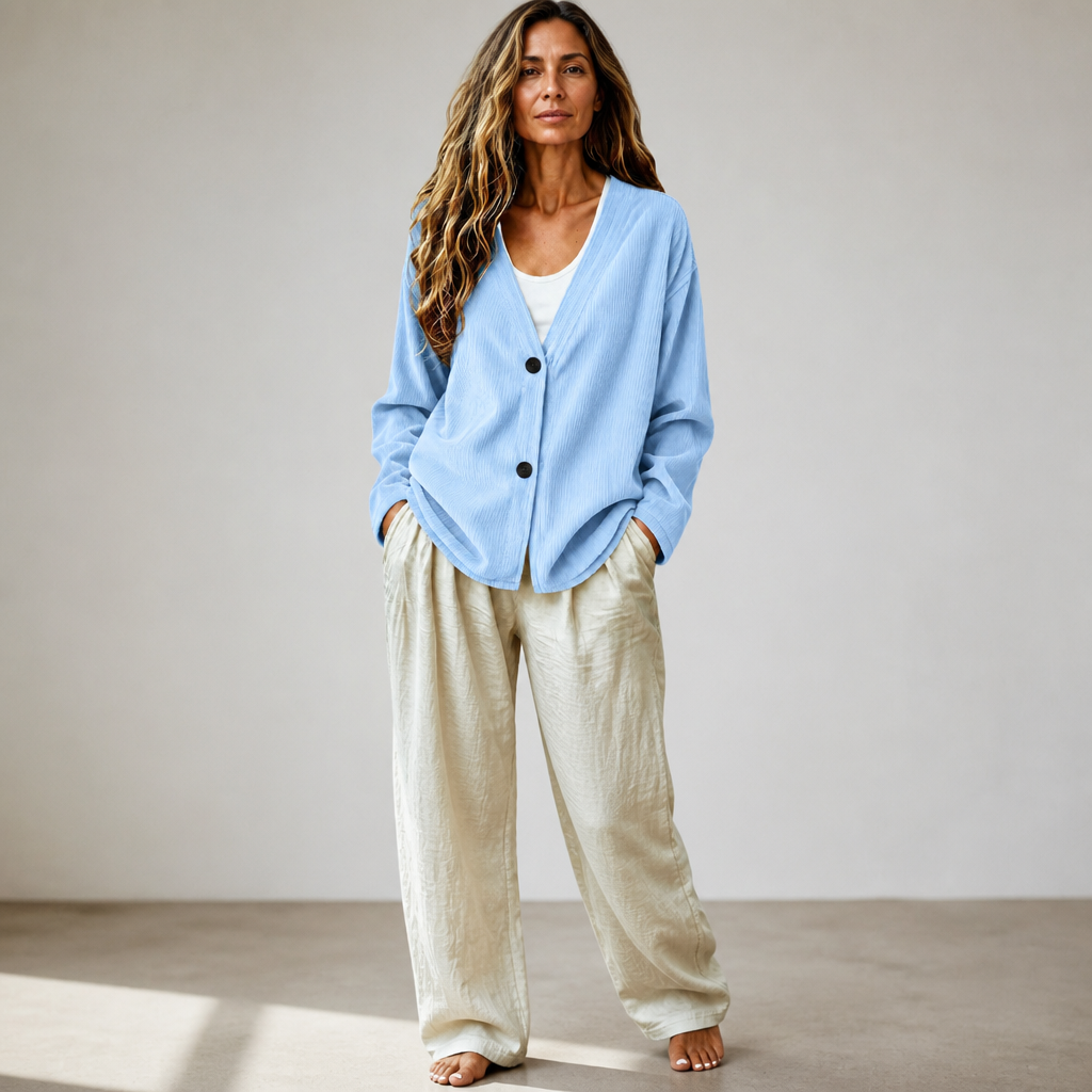 Corabelle – Rib Open-Front V-Neck Cardigan