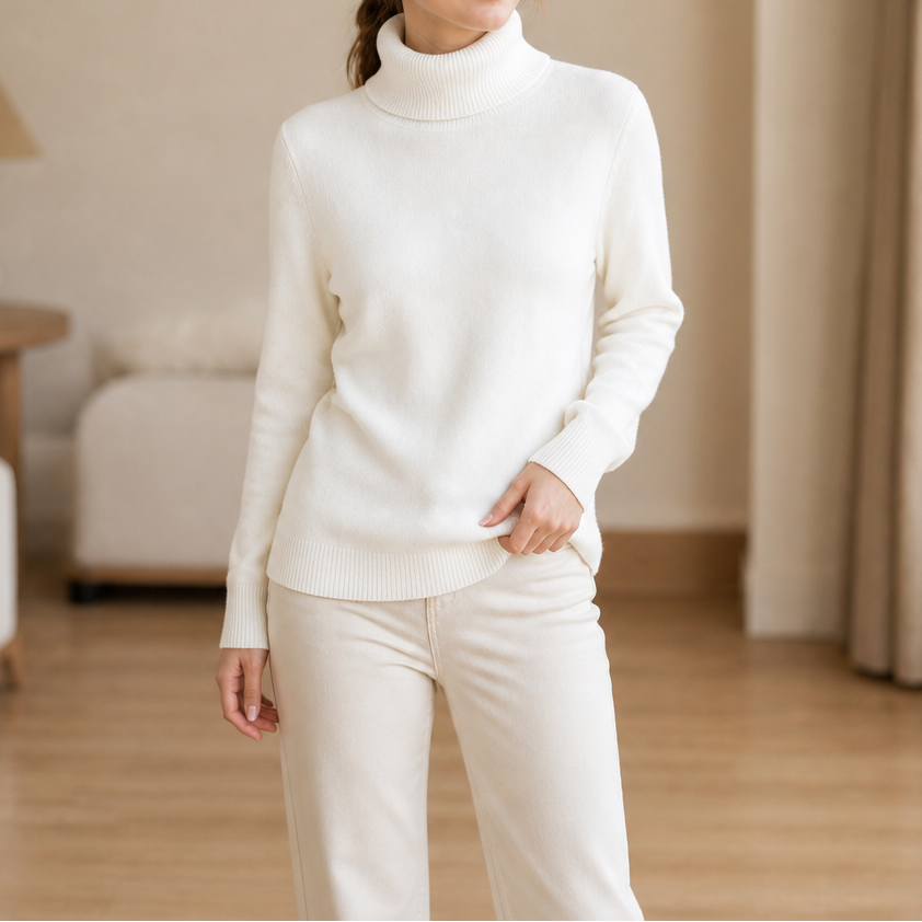 Veluna – Fleece-Lined Turtleneck Sweater