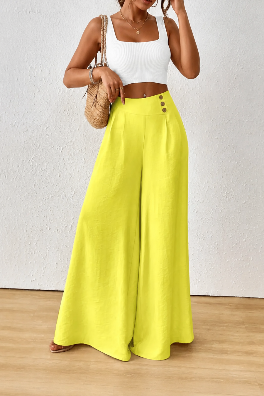 Draperie – High-Waisted Pleated Wide-Leg Trousers