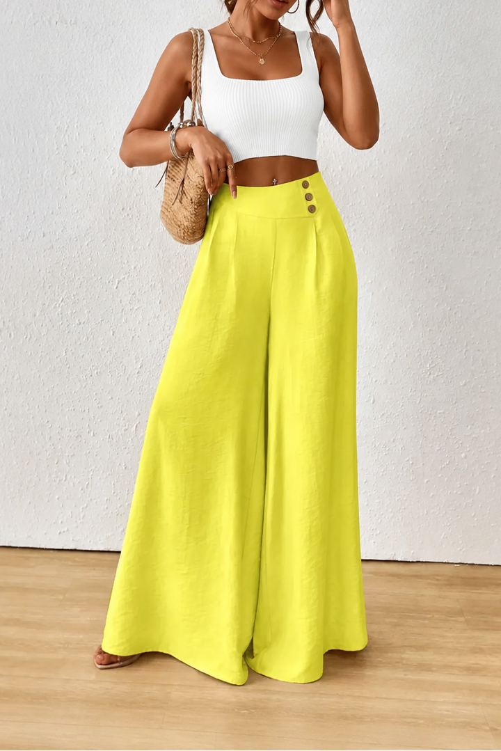 Draperie – High-Waisted Pleated Wide-Leg Trousers