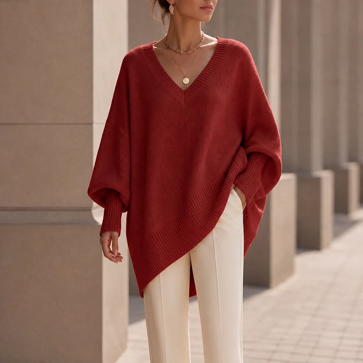 Mayfield – Oversized V-Neck Knit Sweater