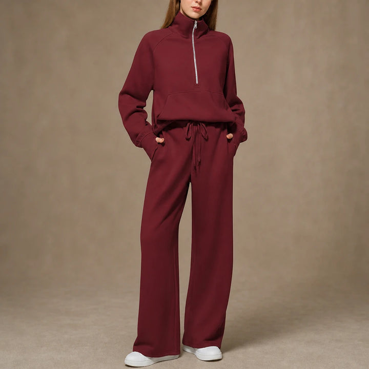 Ease & Elsewhere – Ribbed Oversized Top And Wide-Leg Pants Set