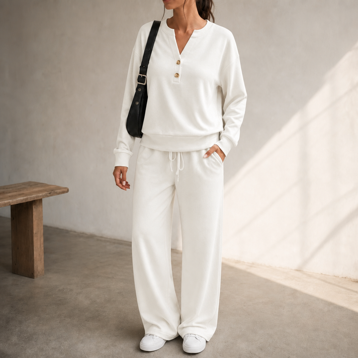 Wearlyn – Henley Wide-Leg Two-Piece Lounge Set