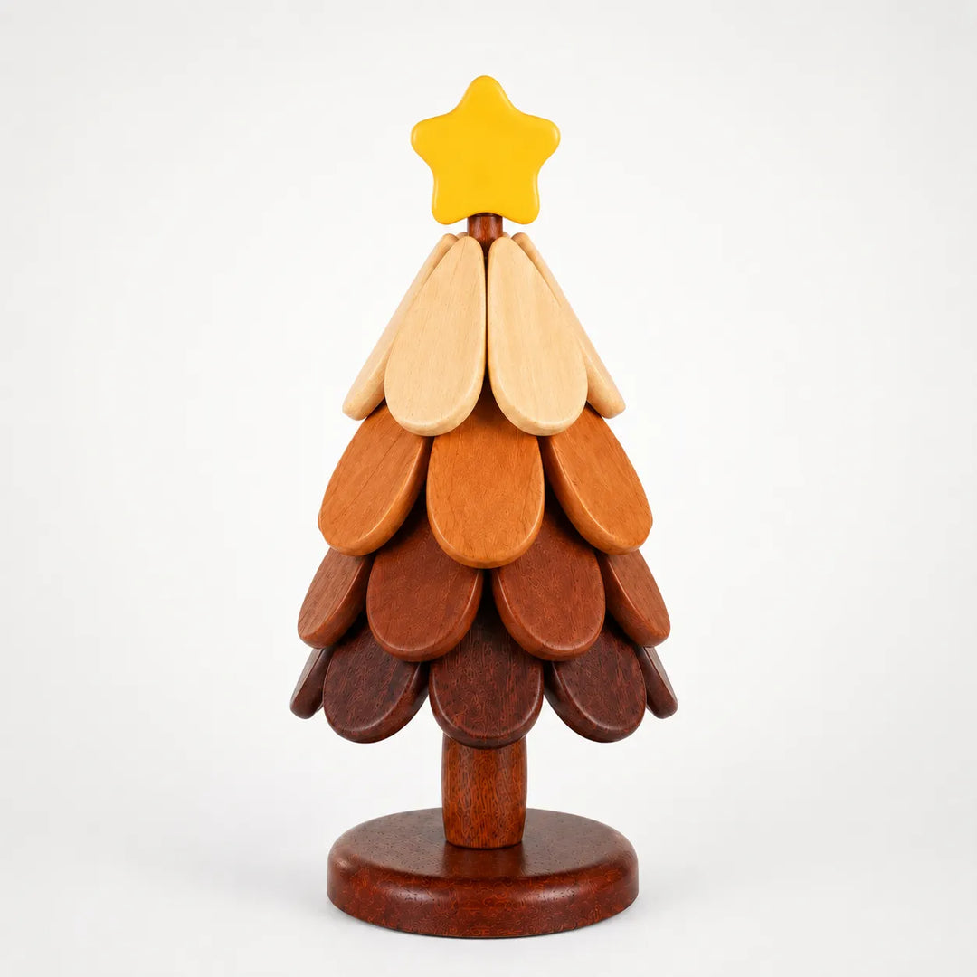 Pinecrest – Wooden Look Christmas Tree Trivet Set with Gravity
