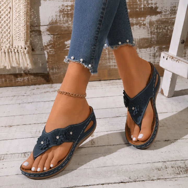 Florenza – Floral Wedge Sandals for Women, Cushioned Comfort