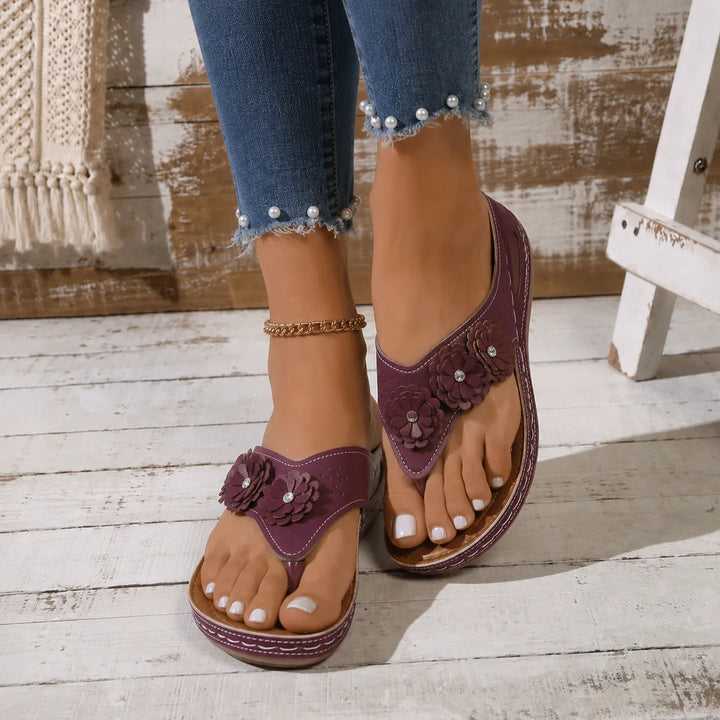 Florenza – Floral Wedge Sandals for Women, Cushioned Comfort