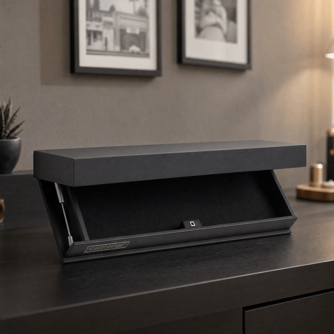 Vaultedge – Floating Wall Shelf with Hidden Compartment Matte Black