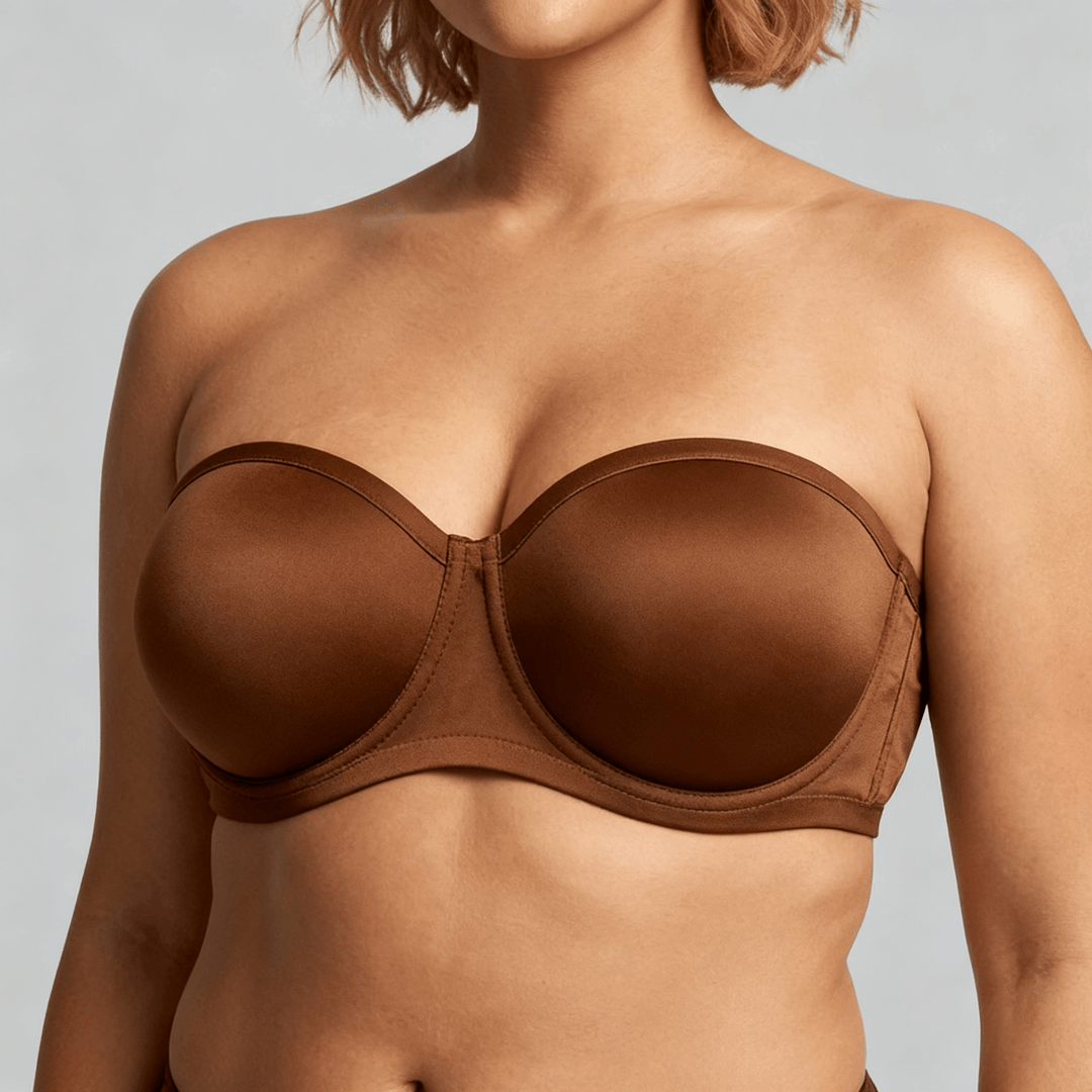 Velaire – Breathable Strapless Bra for Full Busts Cocoa / 32B