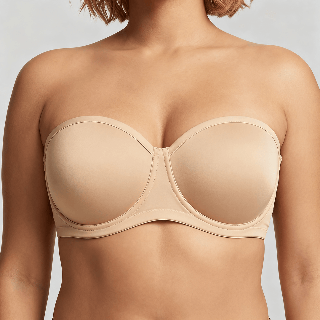 Velaire – Breathable Strapless Bra for Full Busts Nude Beige / 32B