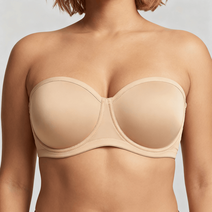 Velaire – Breathable Strapless Bra for Full Busts Nude Beige / 32B
