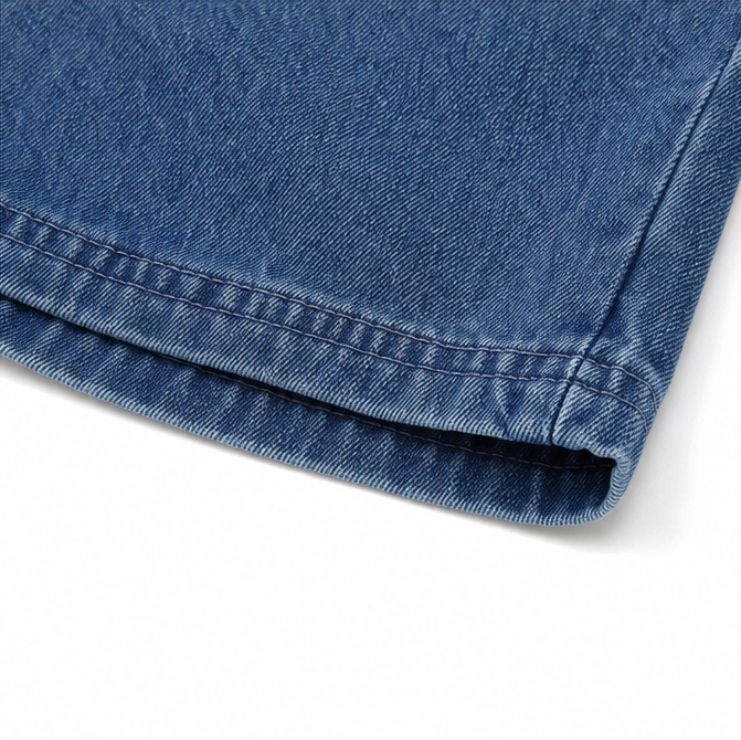 Velara – Asymmetric Wrap-Front Knee-Length Denim Bermuda Shorts