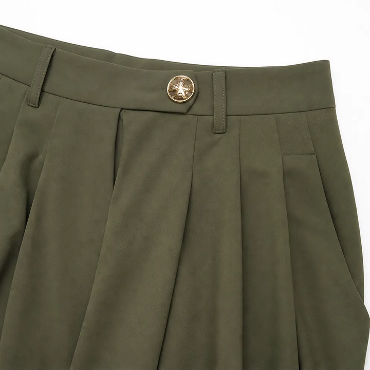 Velora – High Waist Pleated Tapered Wide Leg Trousers for Women