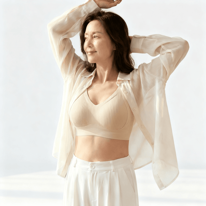 Veluna – 3D Lift Wireless Bra for All Day Comfort Beige