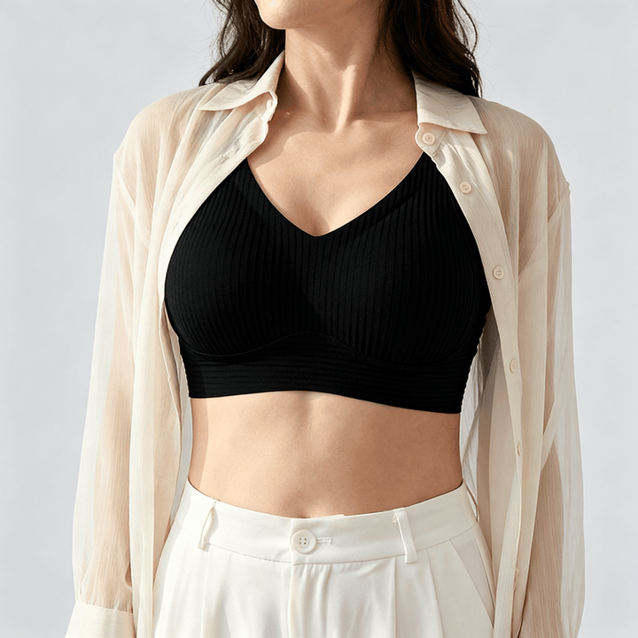 Veluna – 3D Lift Wireless Bra for All Day Comfort Black / M