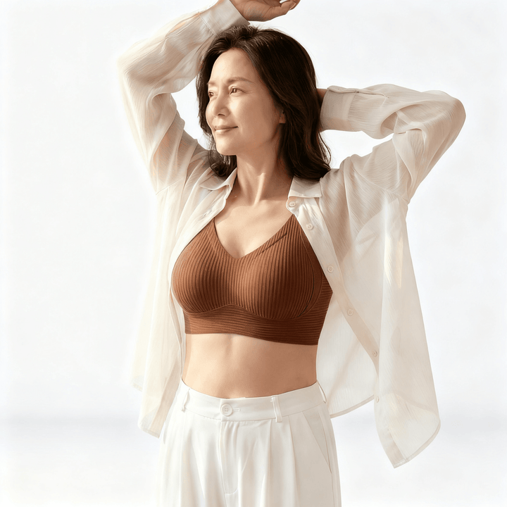Veluna – 3D Lift Wireless Bra for All Day Comfort Brown