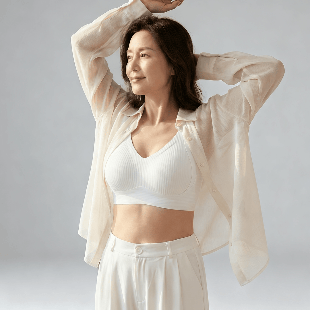 Veluna – 3D Lift Wireless Bra for All Day Comfort White / M