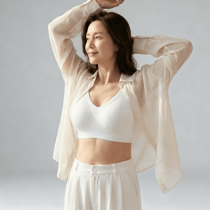 Veluna – 3D Lift Wireless Bra for All Day Comfort White / M
