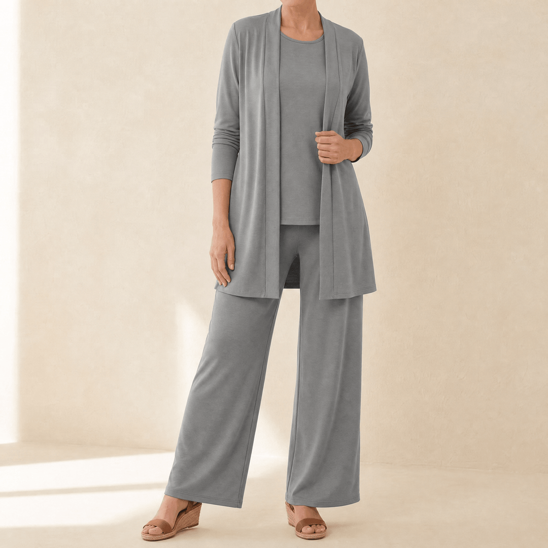 Veluna – Elegant 3 Piece Matching Set Gray / S