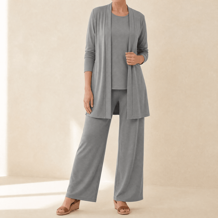 Veluna – Elegant 3 Piece Matching Set Gray / S