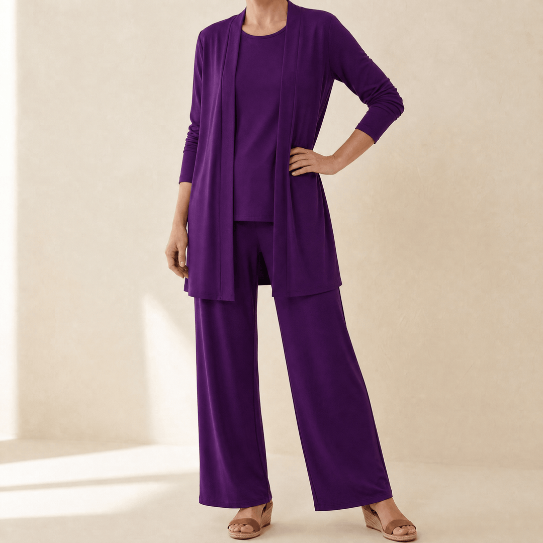 Veluna – Elegant 3 Piece Matching Set Purple / S