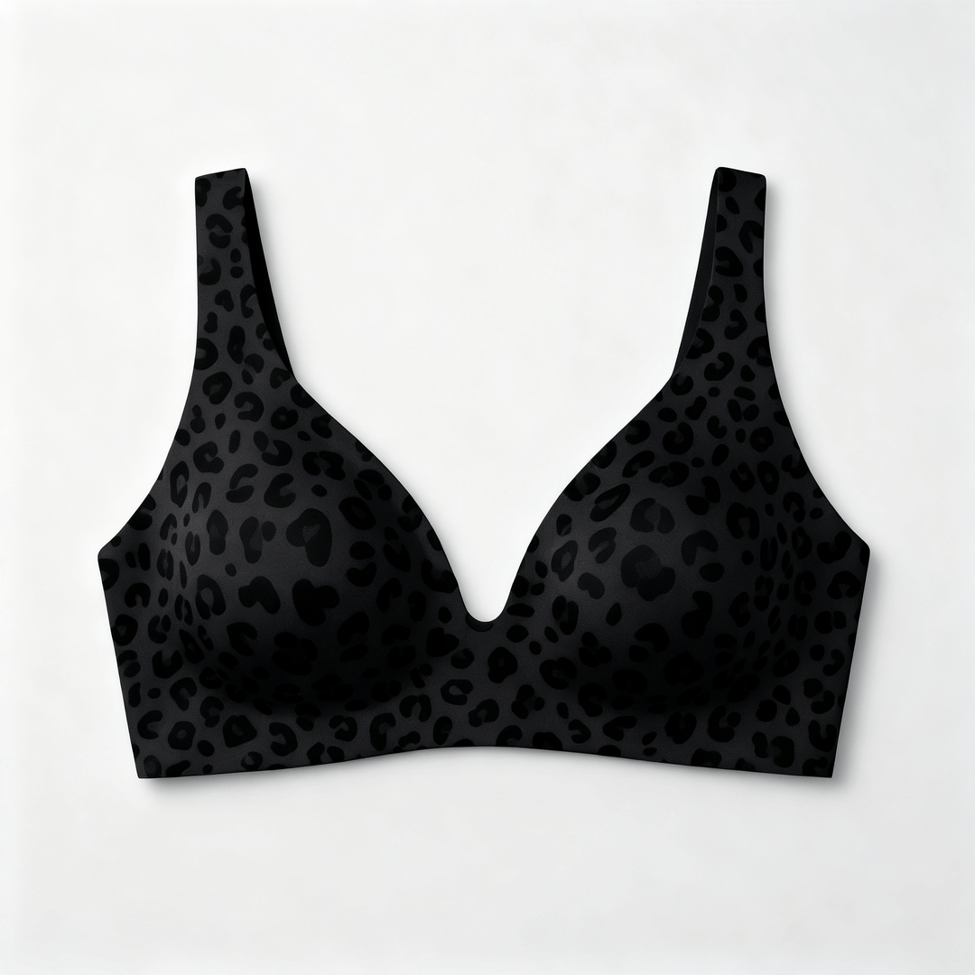 Veluna – Seamless Deep V Wireless Lift Bra Black