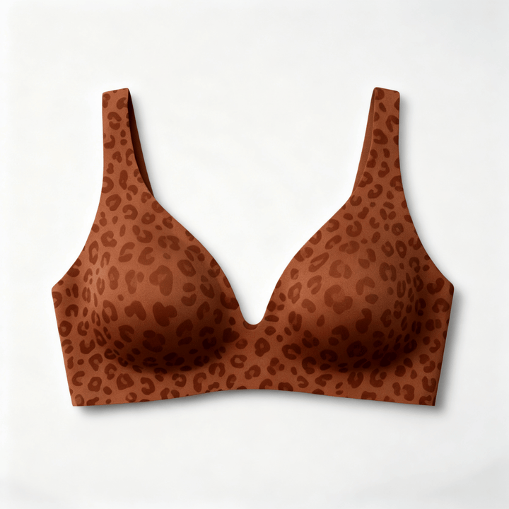 Veluna – Seamless Deep V Wireless Lift Bra Brown
