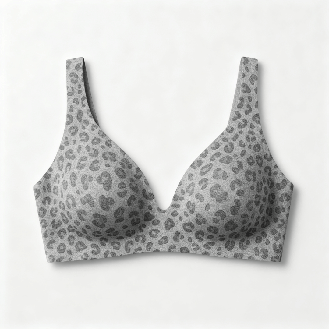 Veluna – Seamless Deep V Wireless Lift Bra Gray