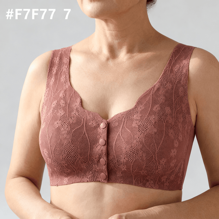 Veluna – Seamless front closure wireless bra Dusty Rose / M